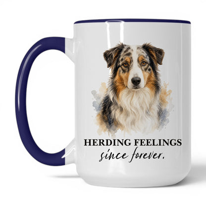 Herding Feelings Since Forever — 15oz White Midnight Blue coffee mug
