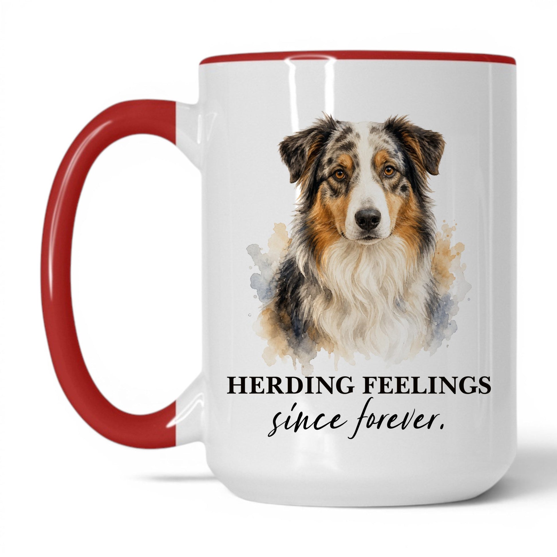 Herding Feelings Since Forever — 15oz White Red coffee mug
