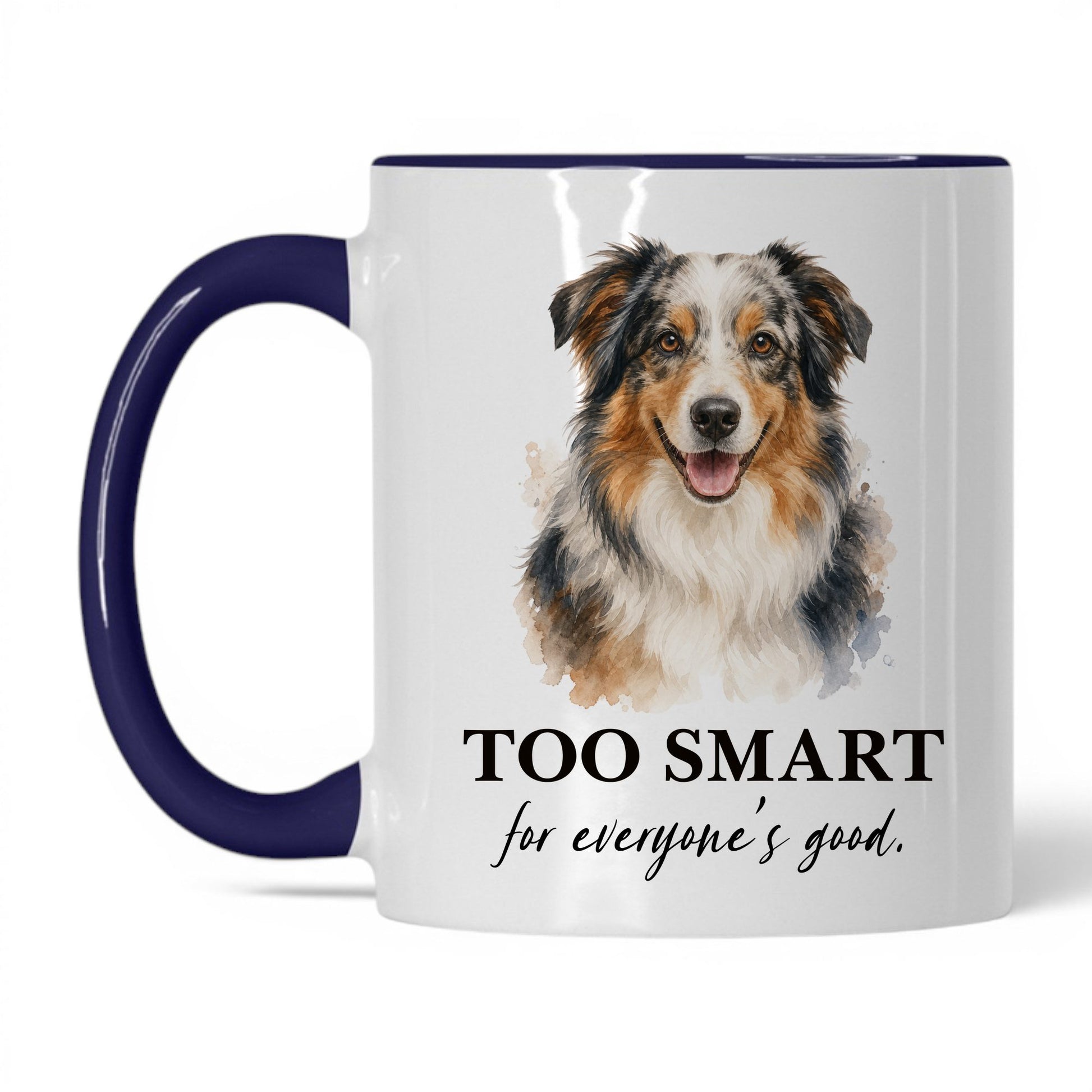 Too Smart for Everyone's Good — 11oz White Midnight Blue coffee mug