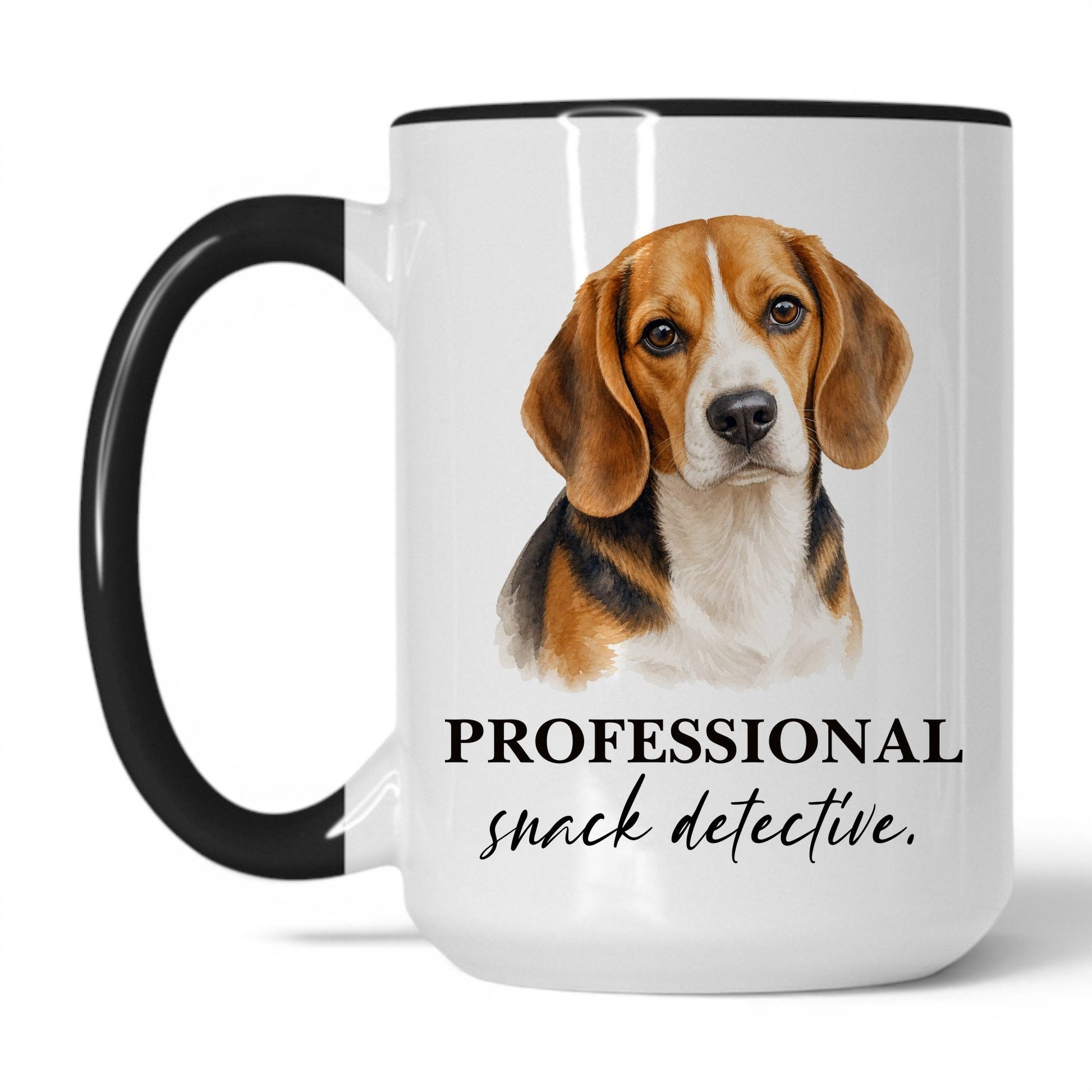 Professional Snack Detective — 15oz White/Black coffee mug