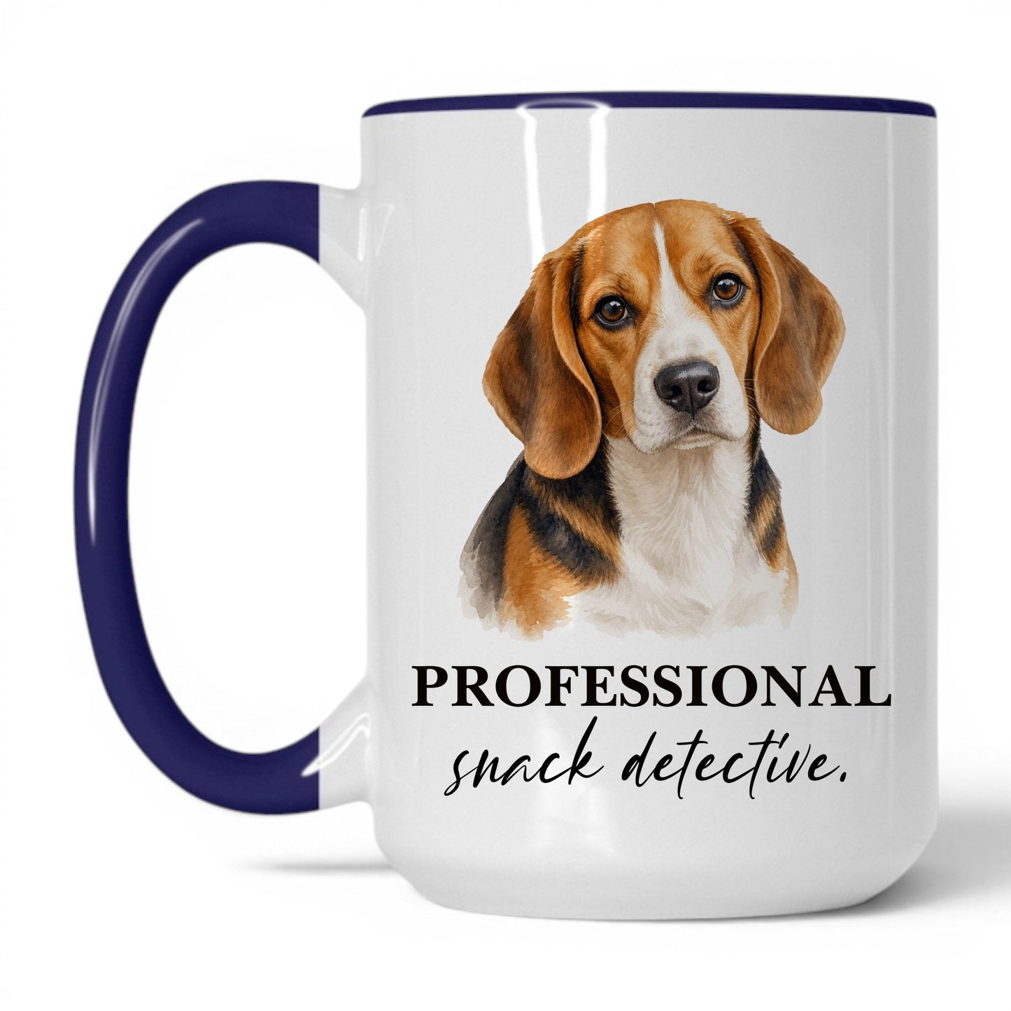 Professional Snack Detective — 15oz White Midnight Blue coffee mug