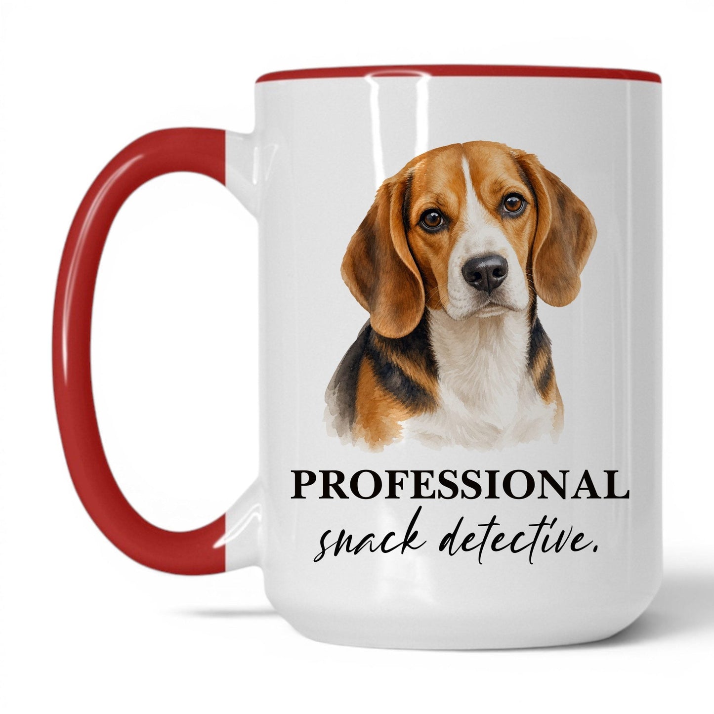 Professional Snack Detective — 15oz White Red coffee mug