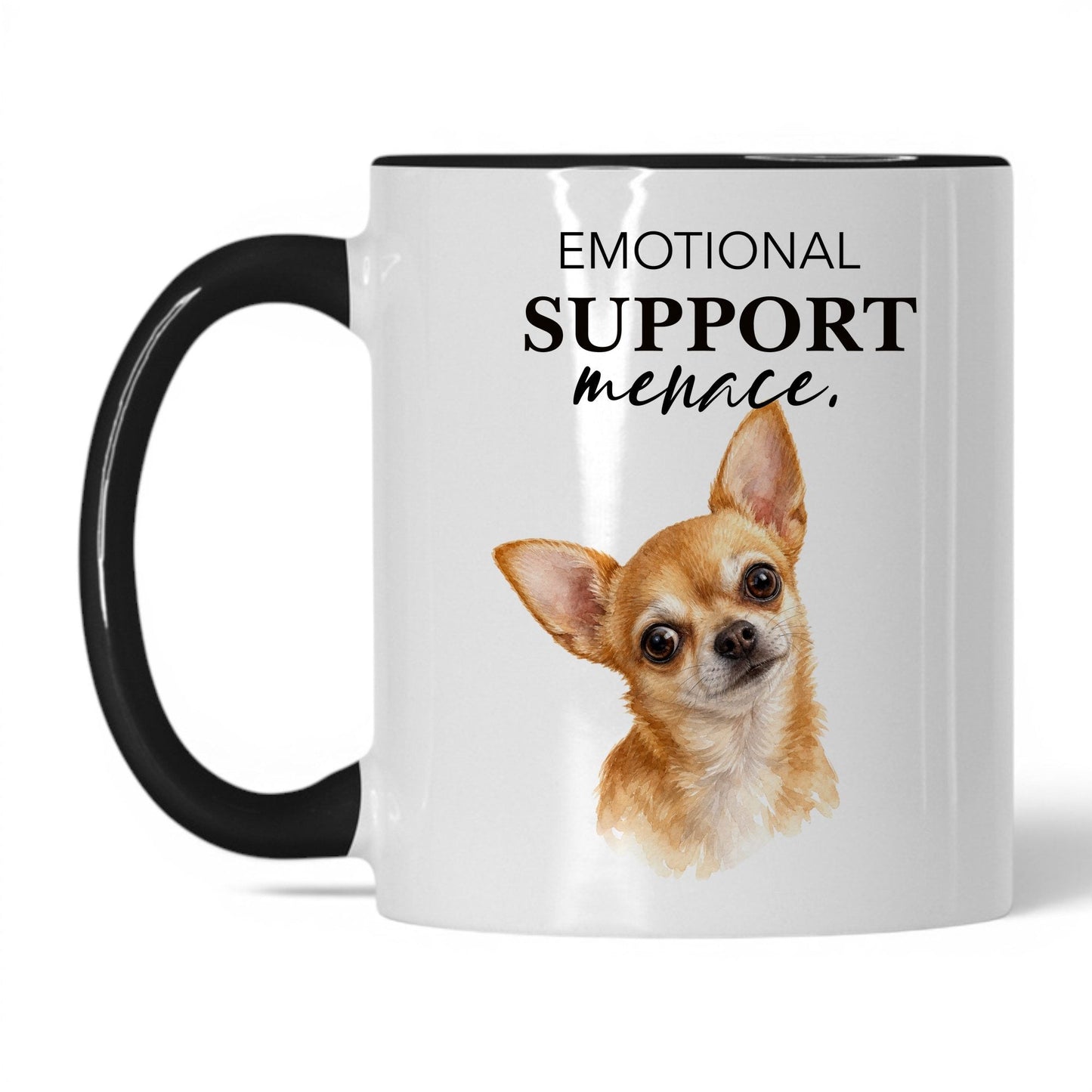 Emotional Support Menace — 11oz White Black coffee mug