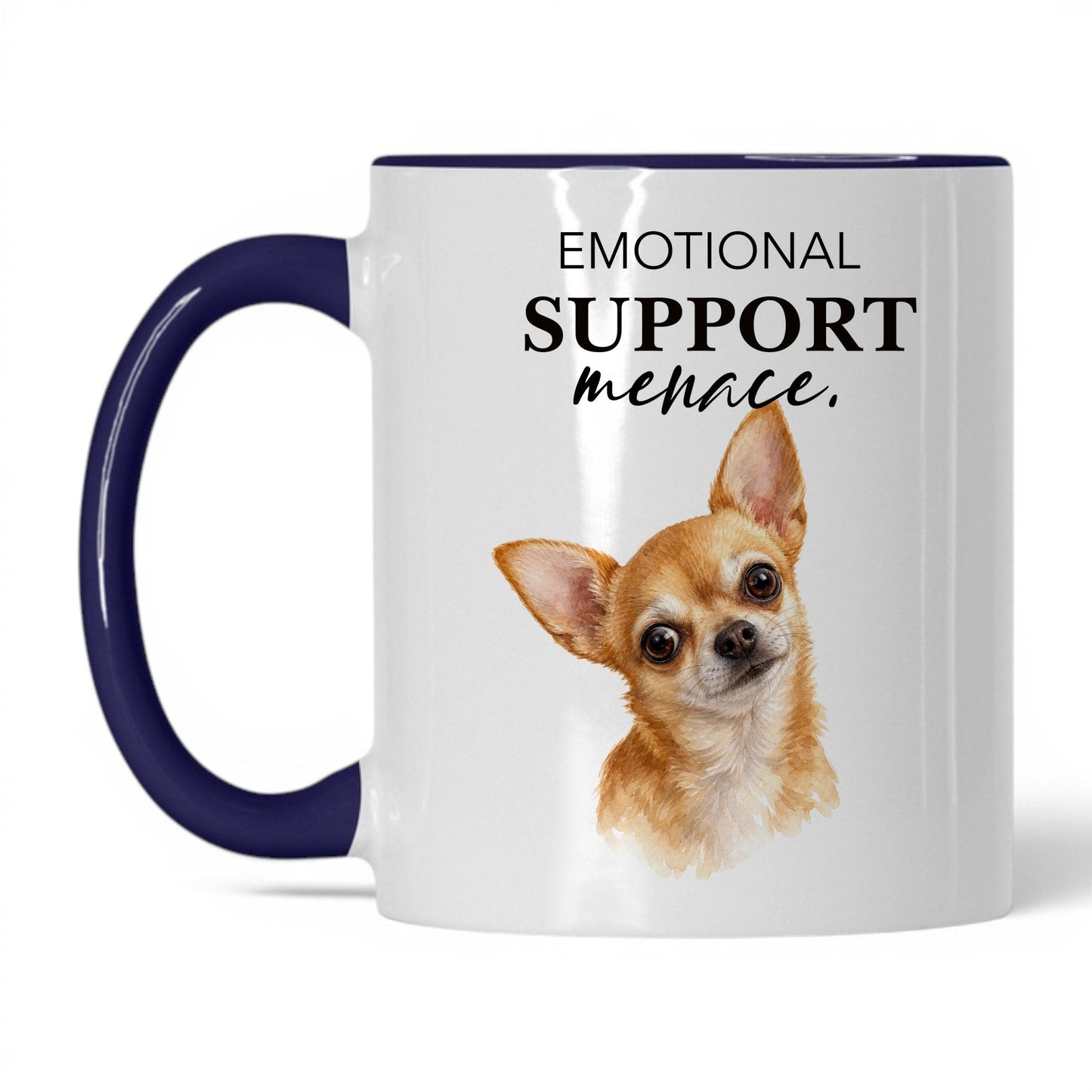 Emotional Support Menace — 11oz White Midnight Blue coffee mug