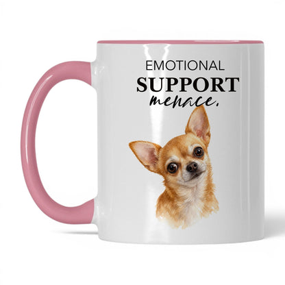 Emotional Support Menace — 11oz White Pink coffee mug
