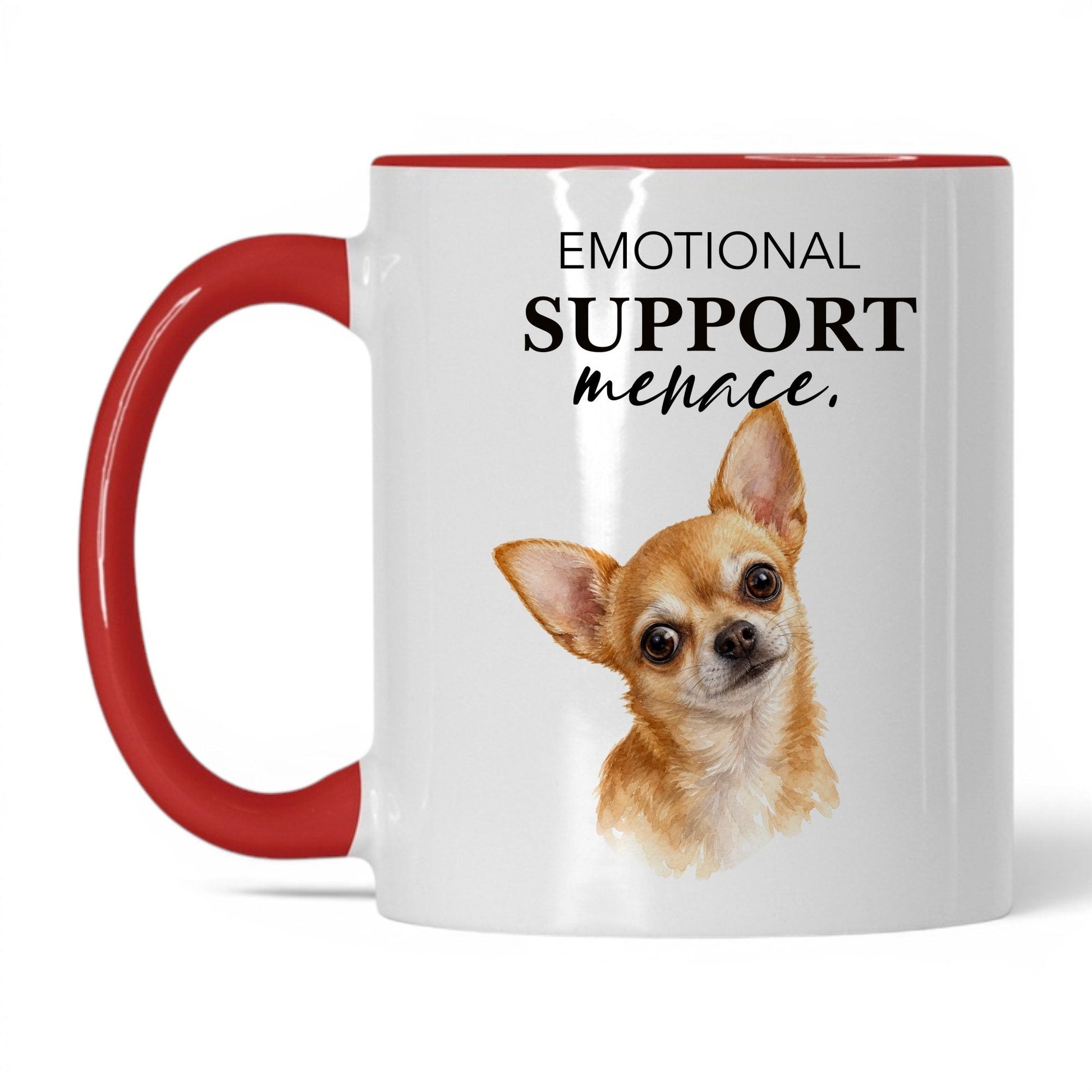 Emotional Support Menace — 11oz White Red coffee mug