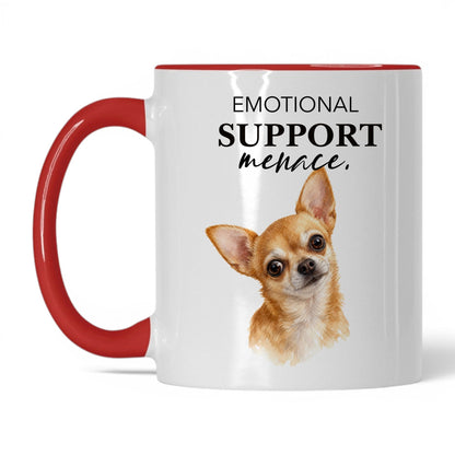 Emotional Support Menace — 11oz White Red coffee mug