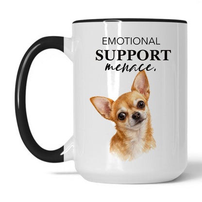Emotional Support Menace — 15oz White/Black coffee mug