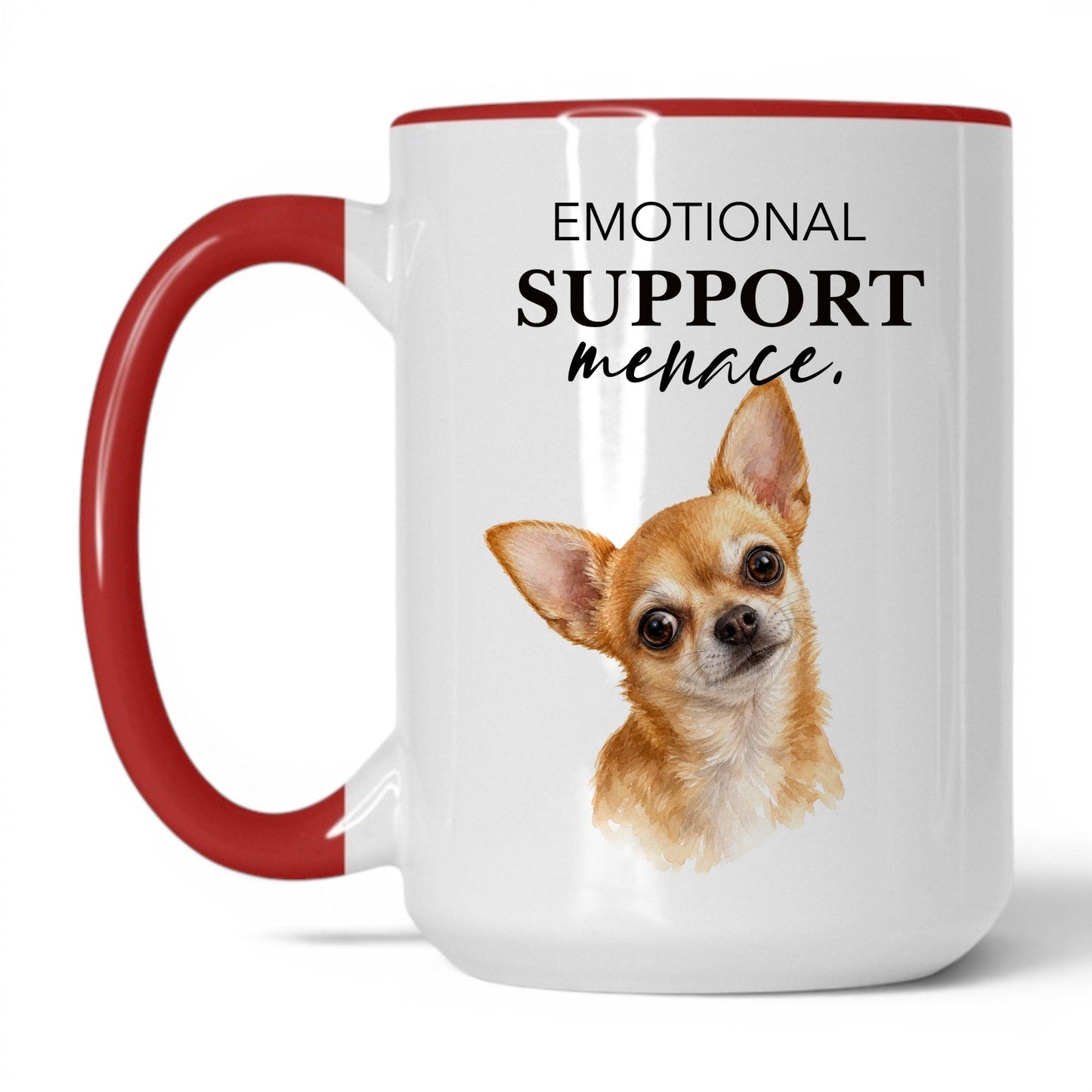 Emotional Support Menace — 15oz White Red coffee mug