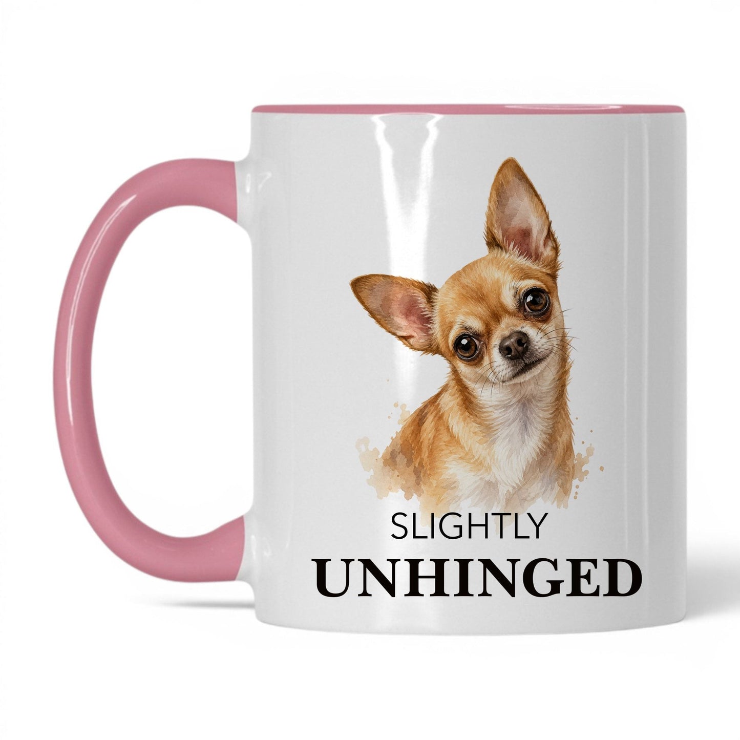 Slightly Unhinged — 11oz White Pink coffee mug