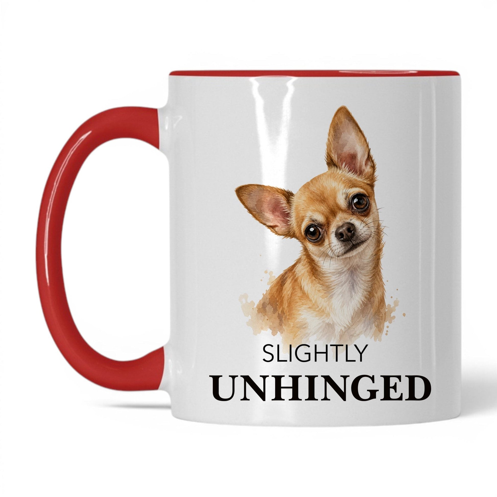 Slightly Unhinged — 11oz White Red coffee mug