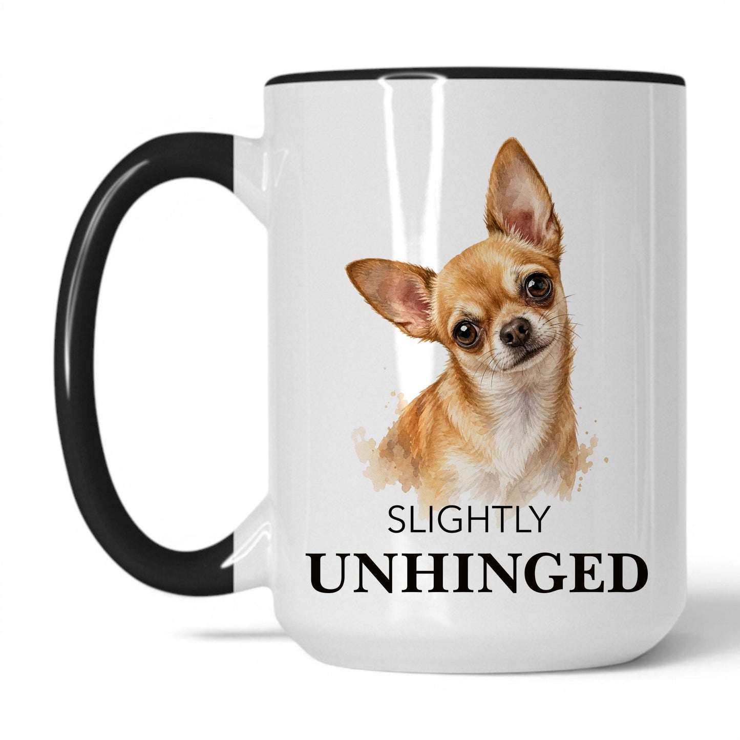 Slightly Unhinged — 15oz White/Black coffee mug