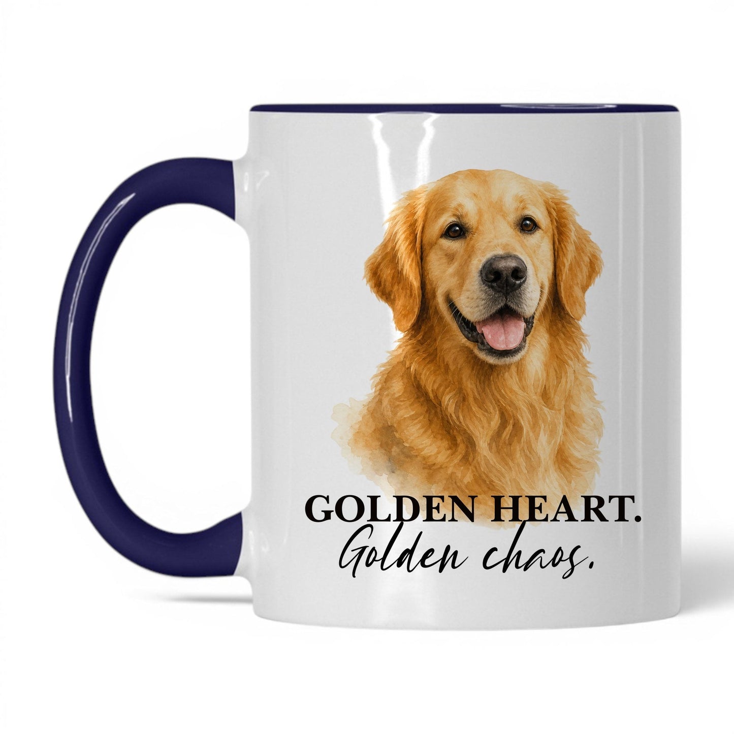 Golden Heart. Golden Chaos — 11oz White Midnight Blue coffee mug