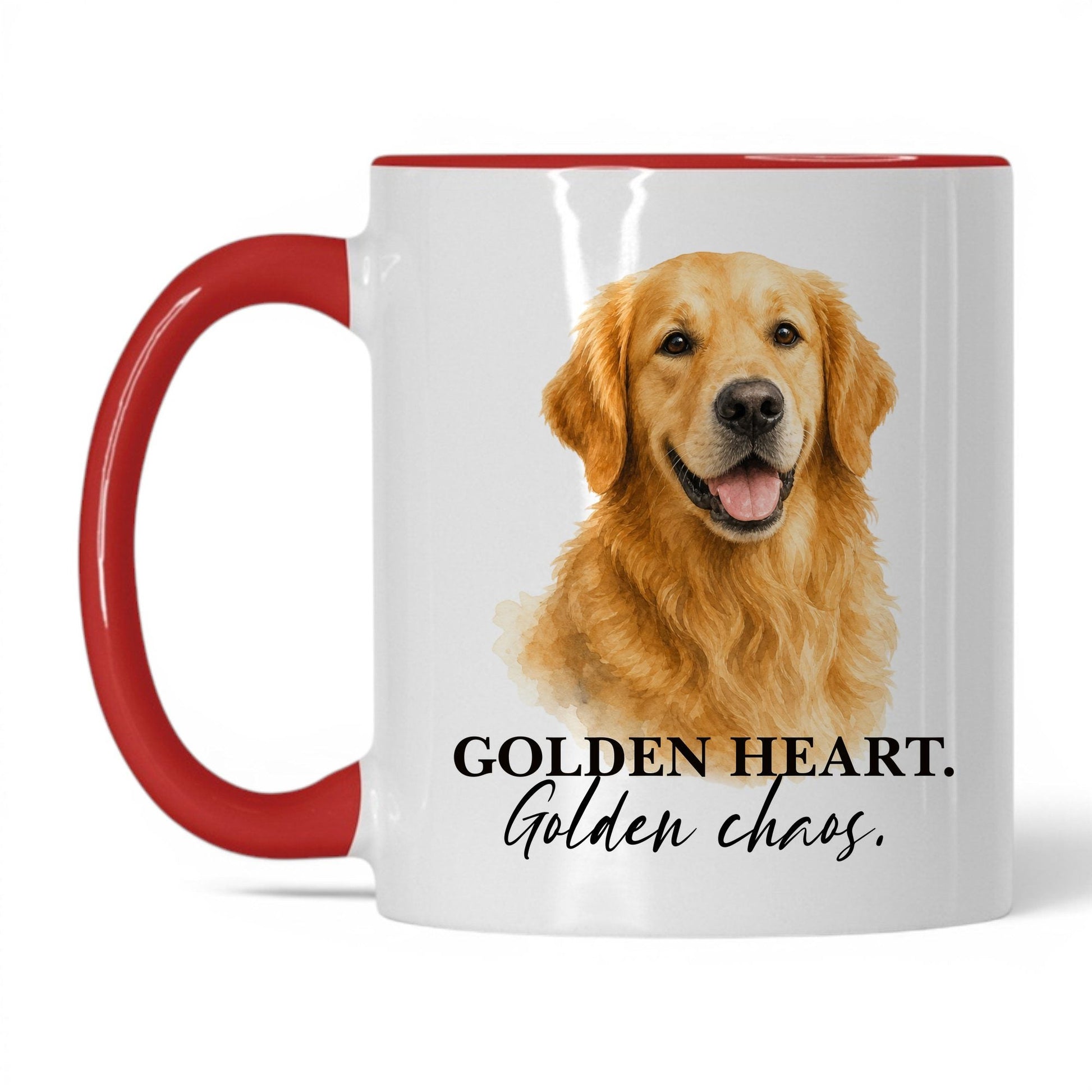 Golden Heart. Golden Chaos — 11oz White Red coffee mug