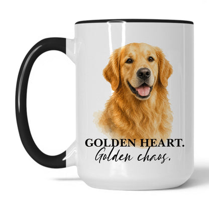 Golden Heart. Golden Chaos — 15oz White/Black coffee mug