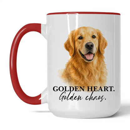Golden Heart. Golden Chaos — 15oz White Red coffee mug