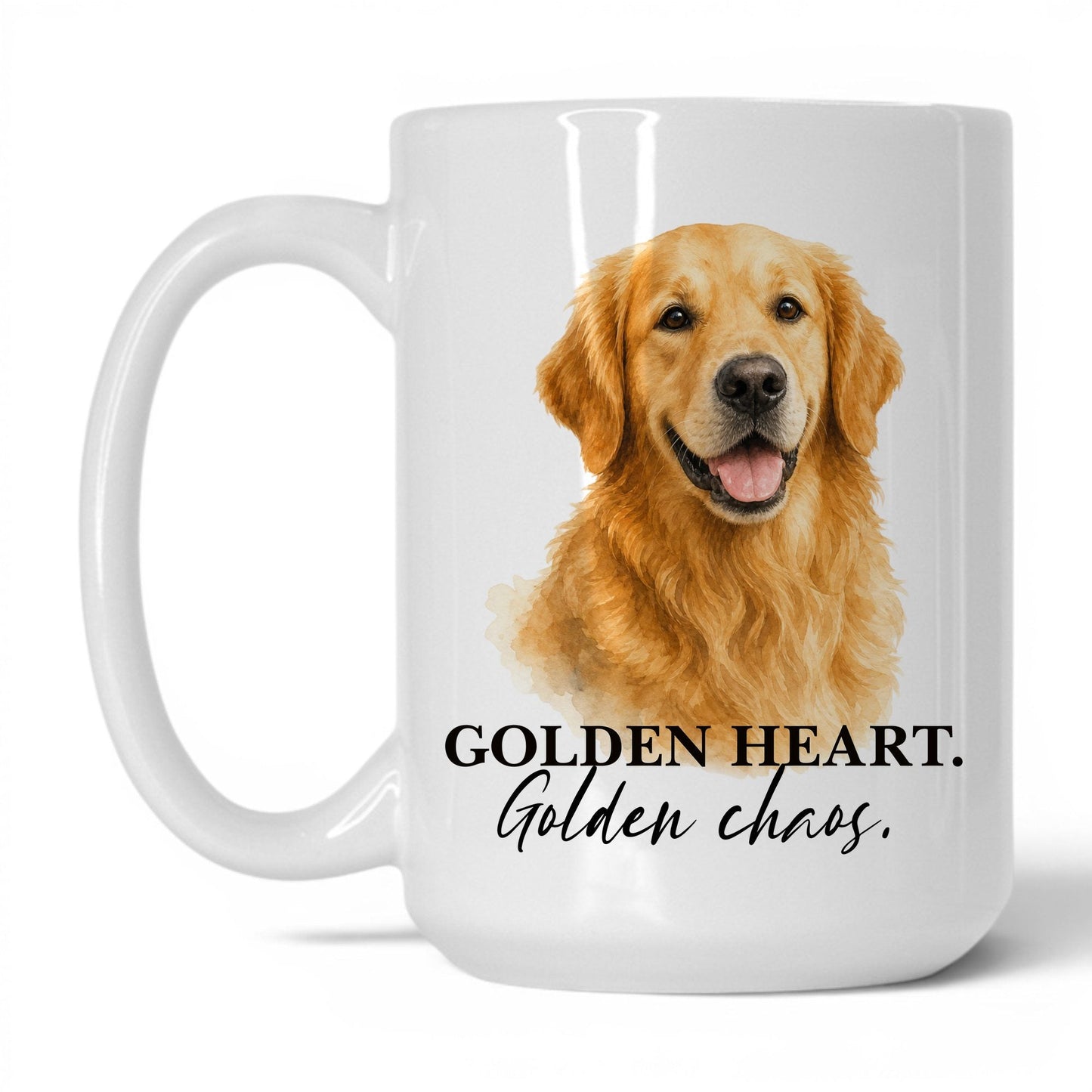 Golden Heart. Golden Chaos — 15oz White coffee mug