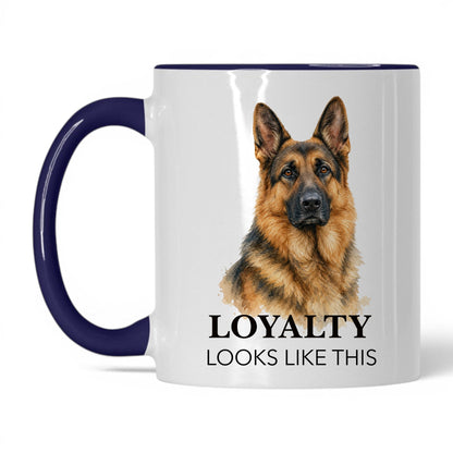Loyalty Looks Like This — 11oz White Midnight Blue coffee mug