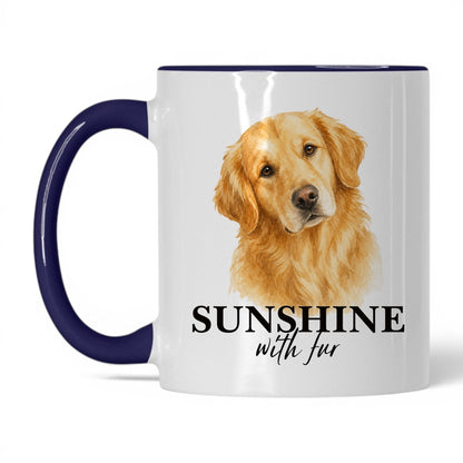 Sunshine with Fur — 11oz White Midnight Blue coffee mug