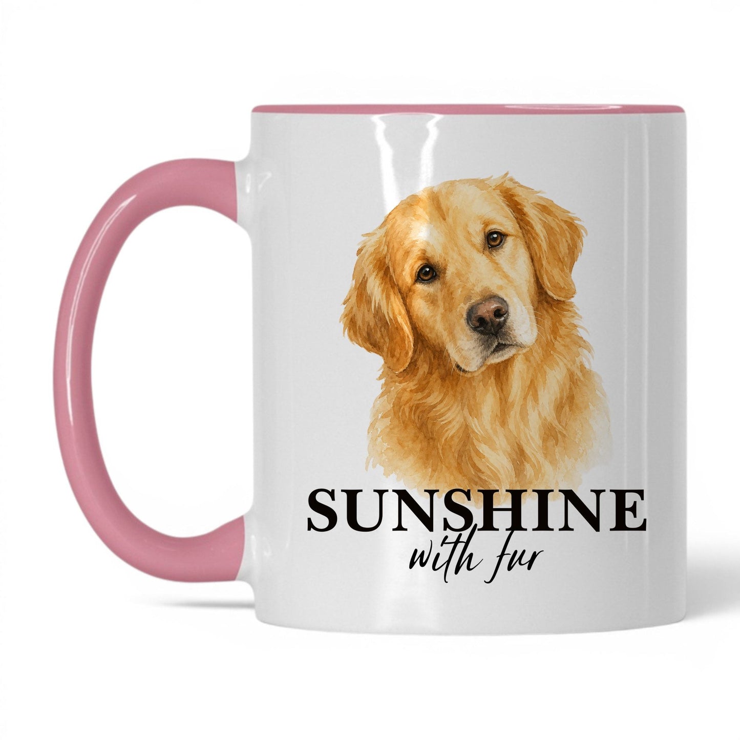 Sunshine with Fur — 11oz White Pink coffee mug