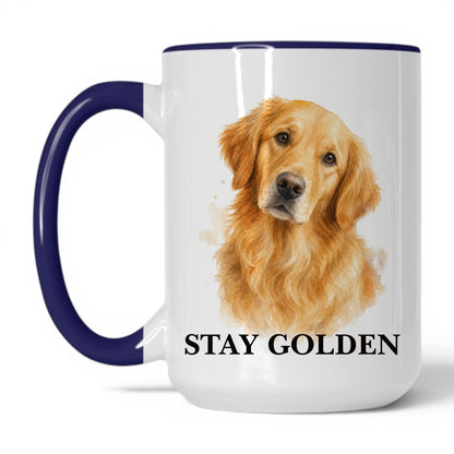 Stay Golden — 15oz White Midnight Blue coffee mug