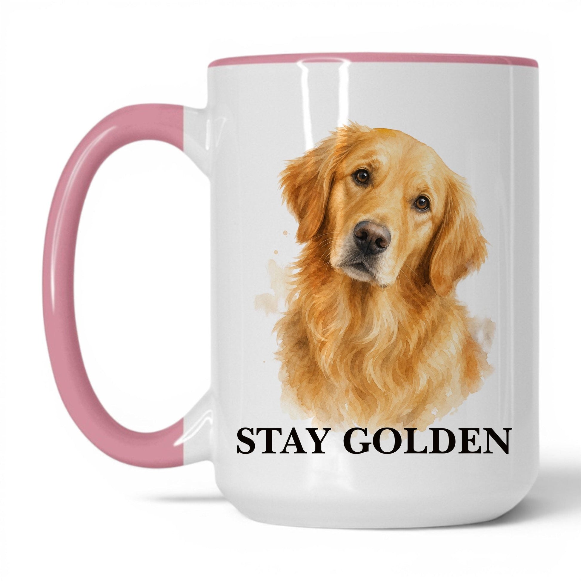 Stay Golden — 15oz White Pink coffee mug