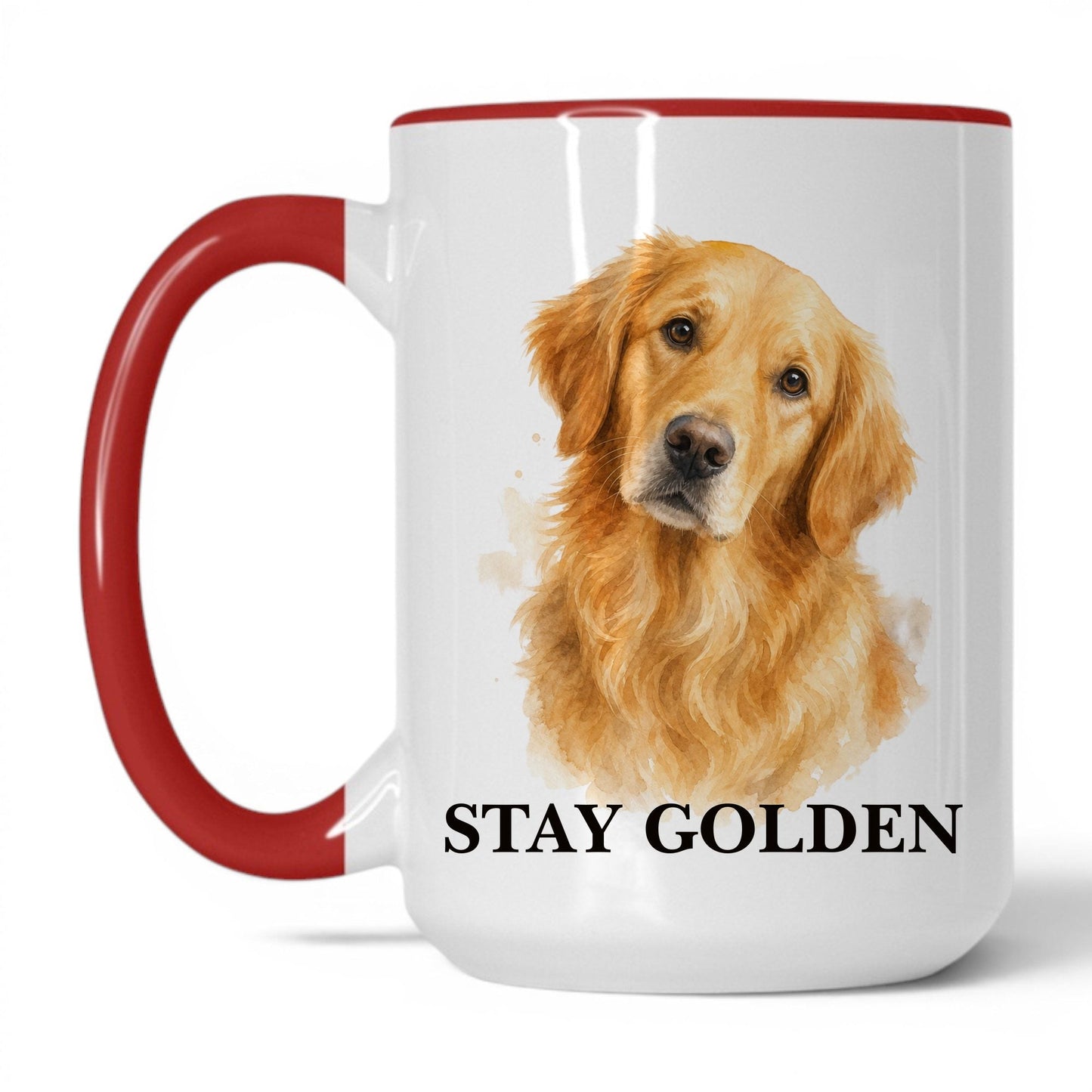 Stay Golden — 15oz White Red coffee mug