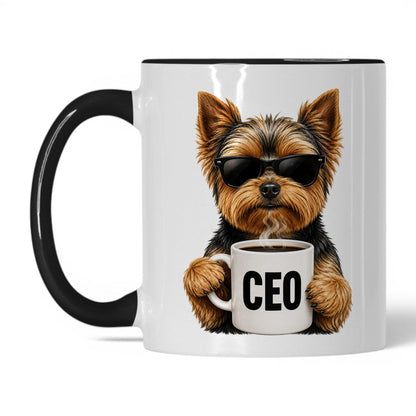 Yorkie CEO coffee mug — 11oz White Black